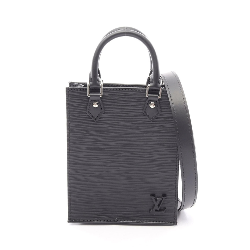 Louis Vuitton Sac Plat Handbag leather Epi black
